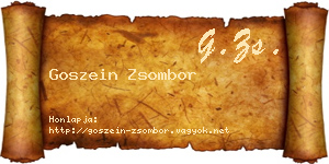 Goszein Zsombor névjegykártya